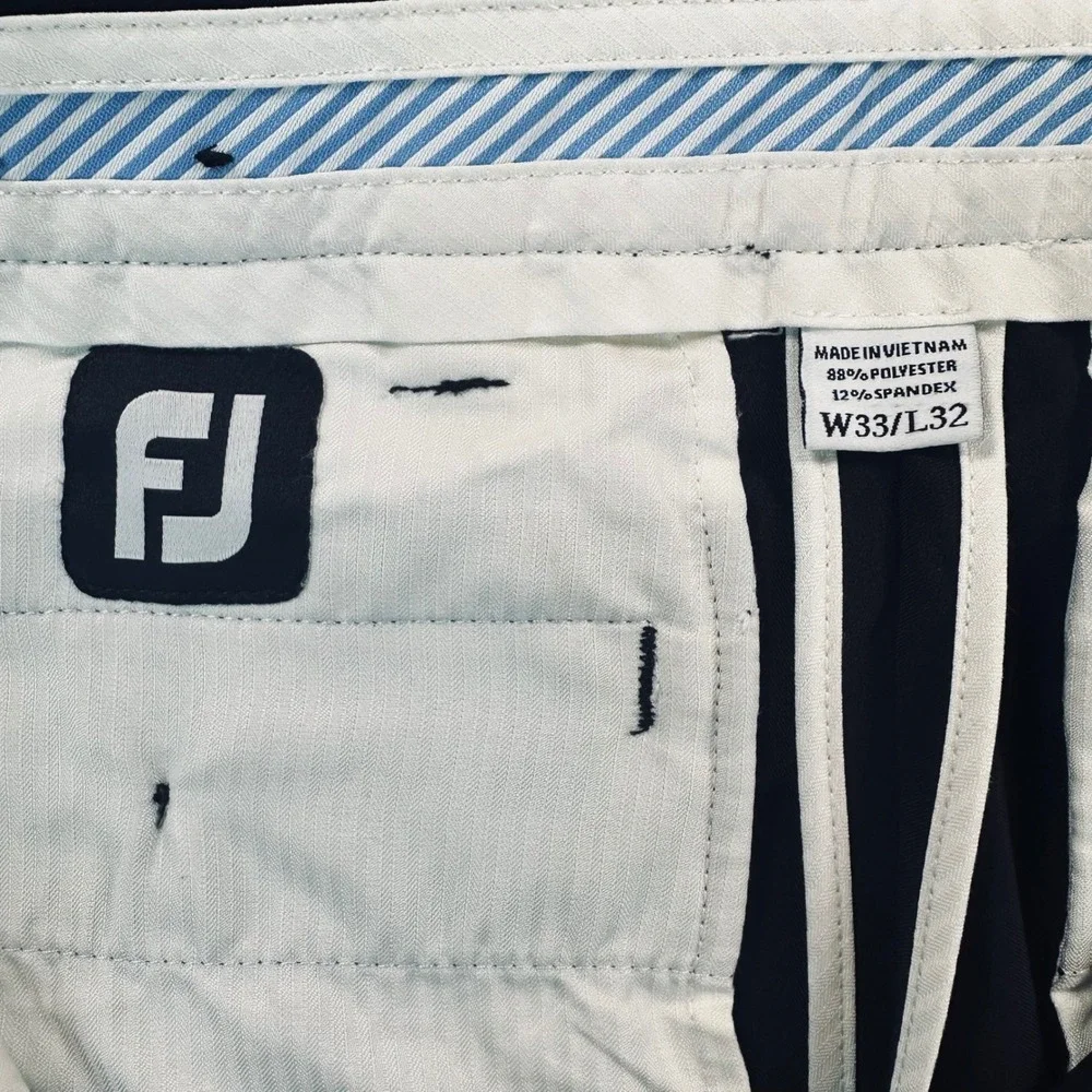FootJoy FJ Men's 33x32 Performance Golf Pants Black Stretch Flat Front Everyday‎